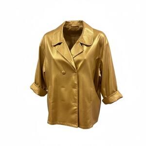 Vintage Gold Leather Jacket - Missing Belt